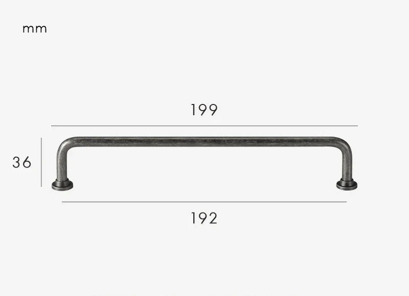 Poignée de Meuble Style Antique Gris Béton, Barre en U et Bouton Boule, vue 6
