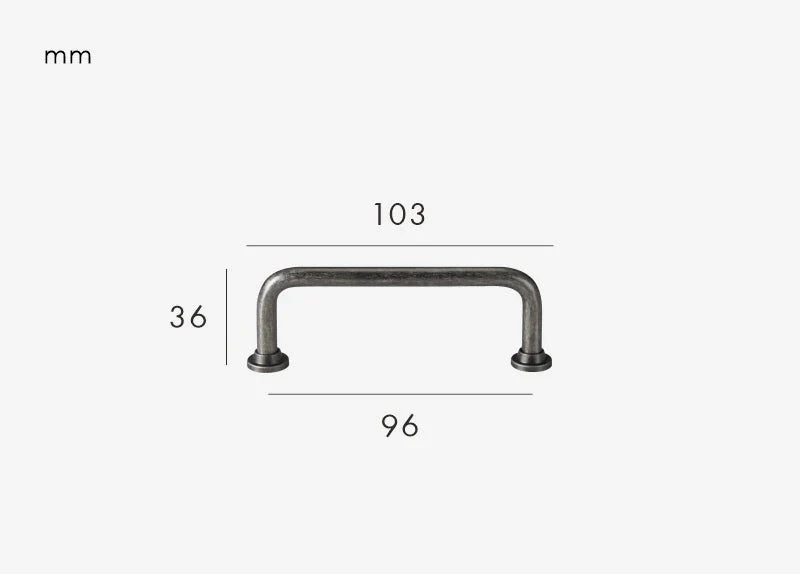 Poignée de Meuble Style Antique Gris Béton, Barre en U et Bouton Boule, vue 8