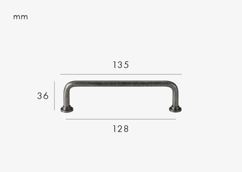 Poignée de Meuble Style Antique Gris Béton, Barre en U et Bouton Boule, vue 9
