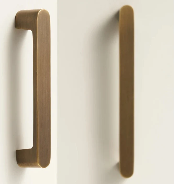 Poignée de Meuble Moderne en Laiton et Bronze Brossé