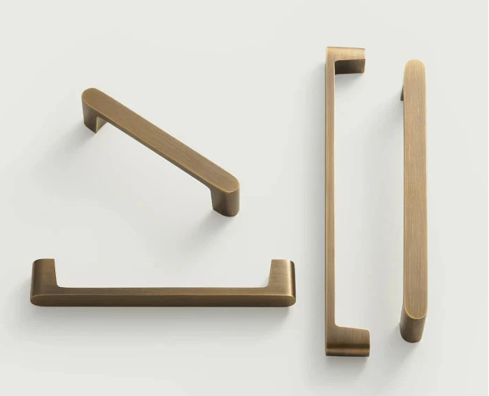 Poignée de Meuble Moderne en Laiton Bronze Brossé, Entraxe 96 à 192 mm, vue 3