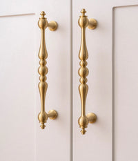 Poignée de Meuble Balustre en Laiton Or Brossé, Barre ou Bouton, vue 4