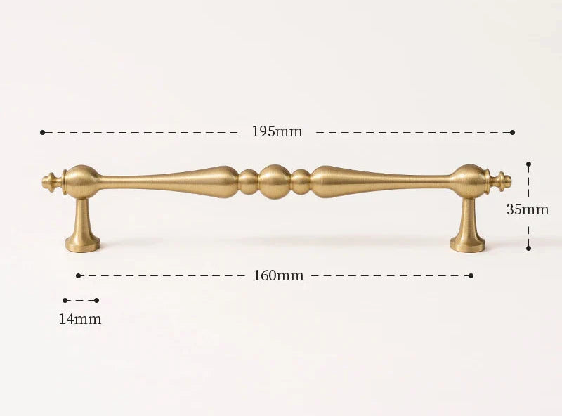 Poignée de Meuble Balustre en Laiton Or Brossé, Barre ou Bouton, vue 9