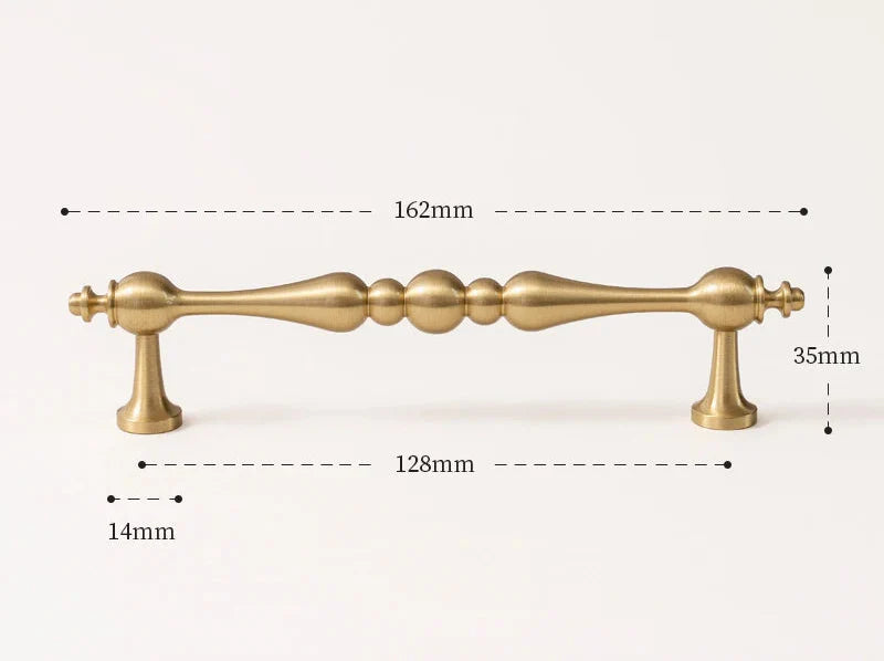 Poignée de Meuble Balustre en Laiton Or Brossé, Barre ou Bouton, vue 8
