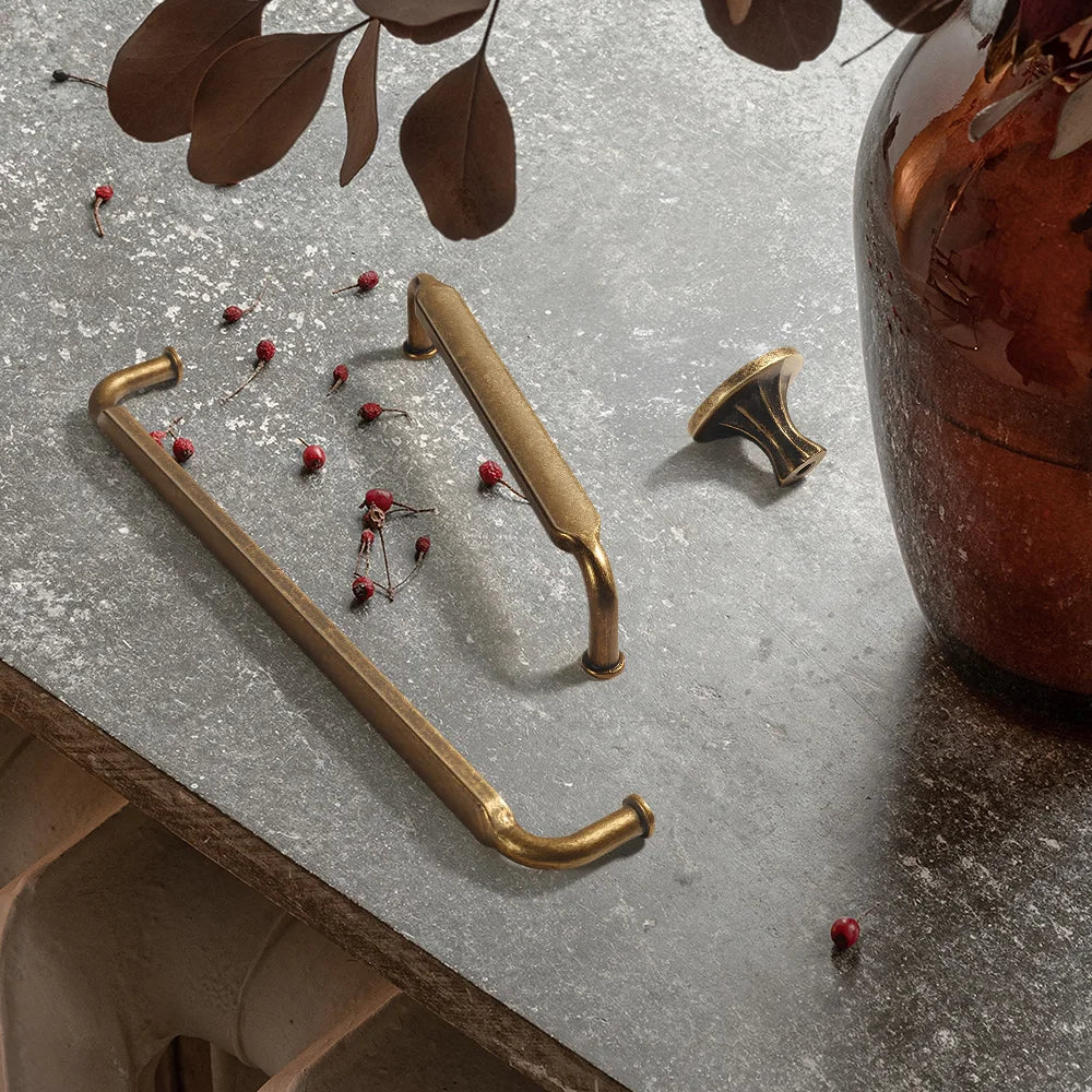 Poignée de Meuble Vintage en Laiton Antique pour Cuisine