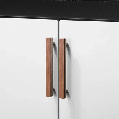 Poignée de Meuble en Bois de Noyer et Gris Anthracite