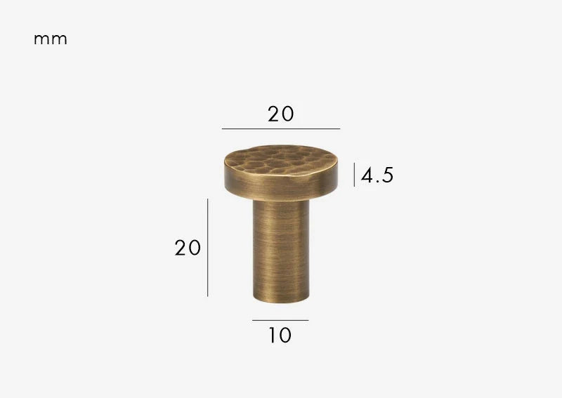 Poignée de Meuble Martelée en Laiton Bronze, Barre ou Bouton, vue 3