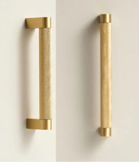 Poignée de Meuble Moletée en Laiton Or Brossé, Entraxe 96 à 288 mm, vue 2