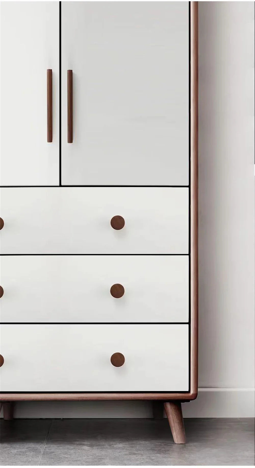 Poignée de Meuble en Bois de Noyer, Design Naturel Élégant