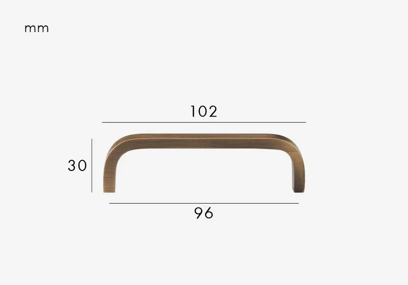 Poignée de Meuble Design Courbé en Laiton Bronze Brossé
