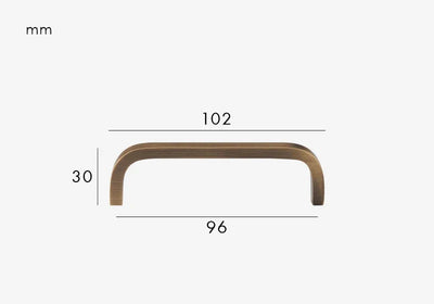Poignée de Meuble Design Courbé en Laiton Bronze Brossé
