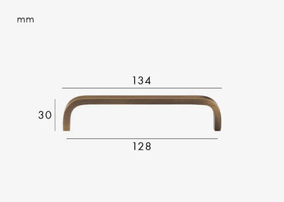 Poignée de Meuble Design Courbé en Laiton Bronze Brossé