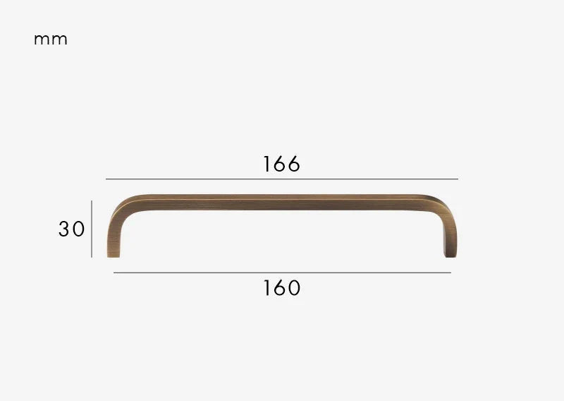 Poignée de Meuble Design Courbé en Laiton Bronze Brossé