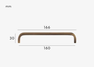 Poignée de Meuble Design Courbé en Laiton Bronze Brossé