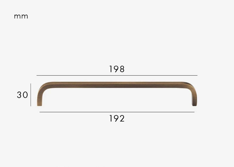 Poignée de Meuble Design Courbé en Laiton Bronze Brossé
