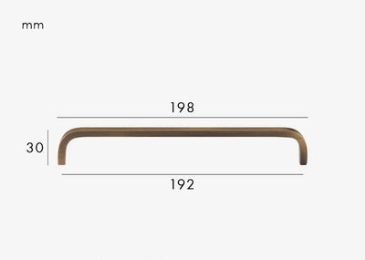 Poignée de Meuble Design Courbé en Laiton Bronze Brossé