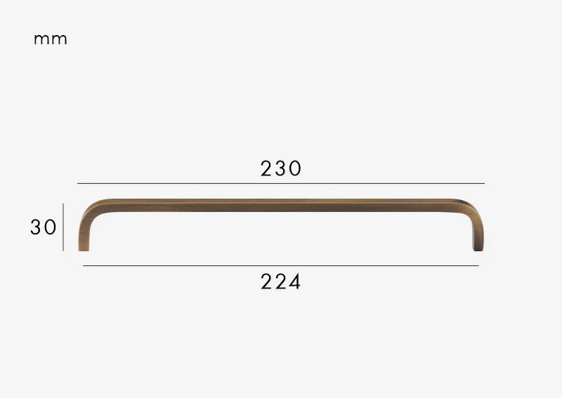 Poignée de Meuble Design Courbé en Laiton Bronze Brossé
