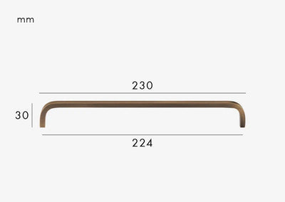 Poignée de Meuble Design Courbé en Laiton Bronze Brossé