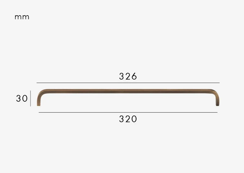 Poignée de Meuble Design Courbé en Laiton Bronze Brossé