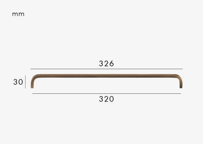 Poignée de Meuble Design Courbé en Laiton Bronze Brossé