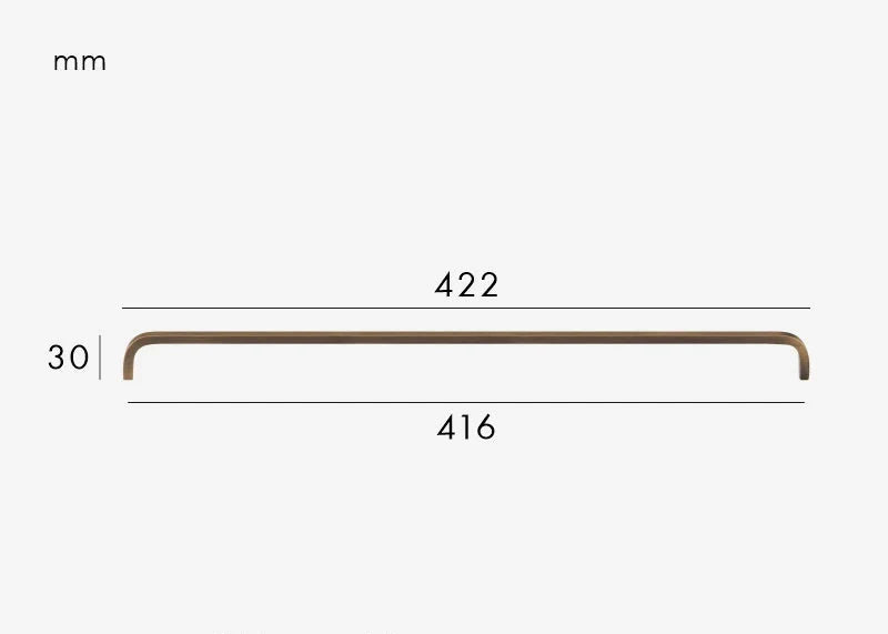 Poignée de Meuble Design Courbé en Laiton Bronze Brossé