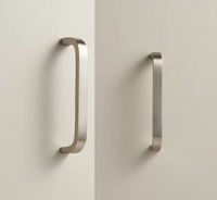 Poignée de Meuble Design Courbé Chrome Brossé, Entraxe 32 à 416 mm