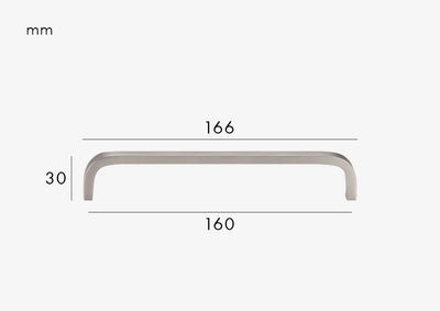 Univers des Poignées Poignée de Meuble Design Courbé Chrome Brossé