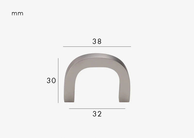 Poignée de Meuble Design Courbé Chrome Brossé, Entraxe 32 à 416 mm, vue 3