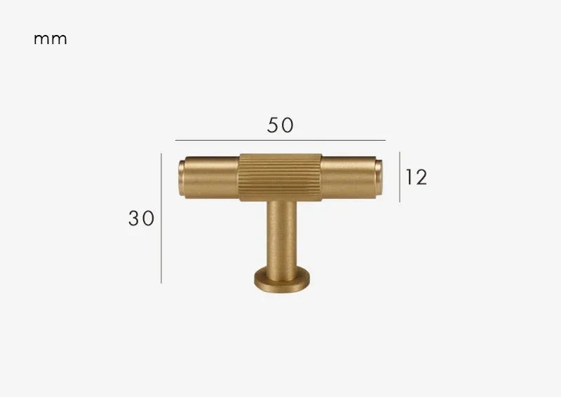 Poignée de Meuble Cannelée en Laiton Or Brossé, Barre 132 à 356 mm, vue 6