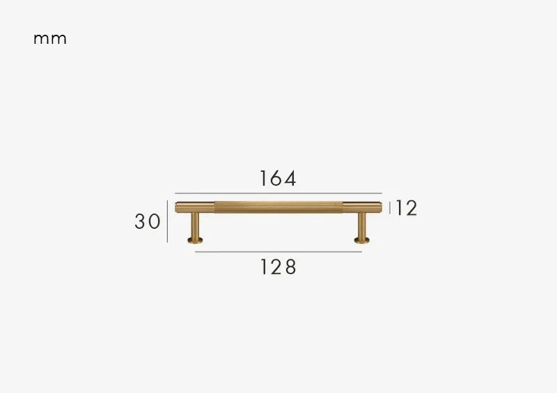Poignée de Meuble Cannelée en Laiton Or Brossé, Barre 132 à 356 mm, vue 8