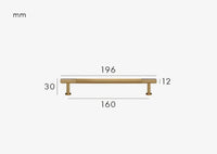 Poignée de Meuble Cannelée en Laiton Or Brossé, Barre 132 à 356 mm, vue 9