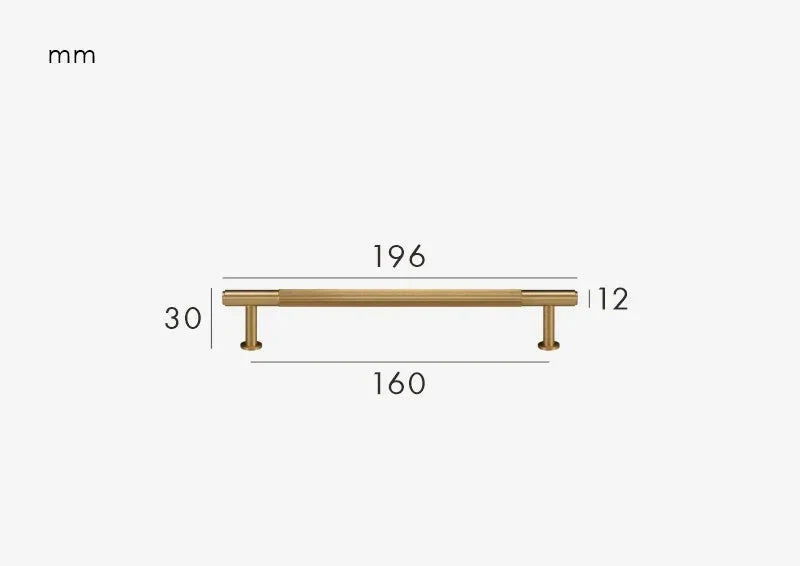Poignée de Meuble Cannelée en Laiton Or Brossé, Barre 132 à 356 mm, vue 9