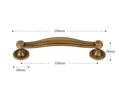 Poignée de Meuble Ancienne Effet Bronze en Laiton Patiné