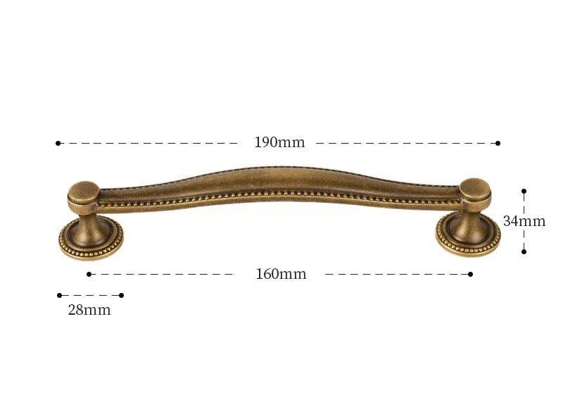 Poignée de Meuble Ancienne Effet Bronze en Laiton Patiné