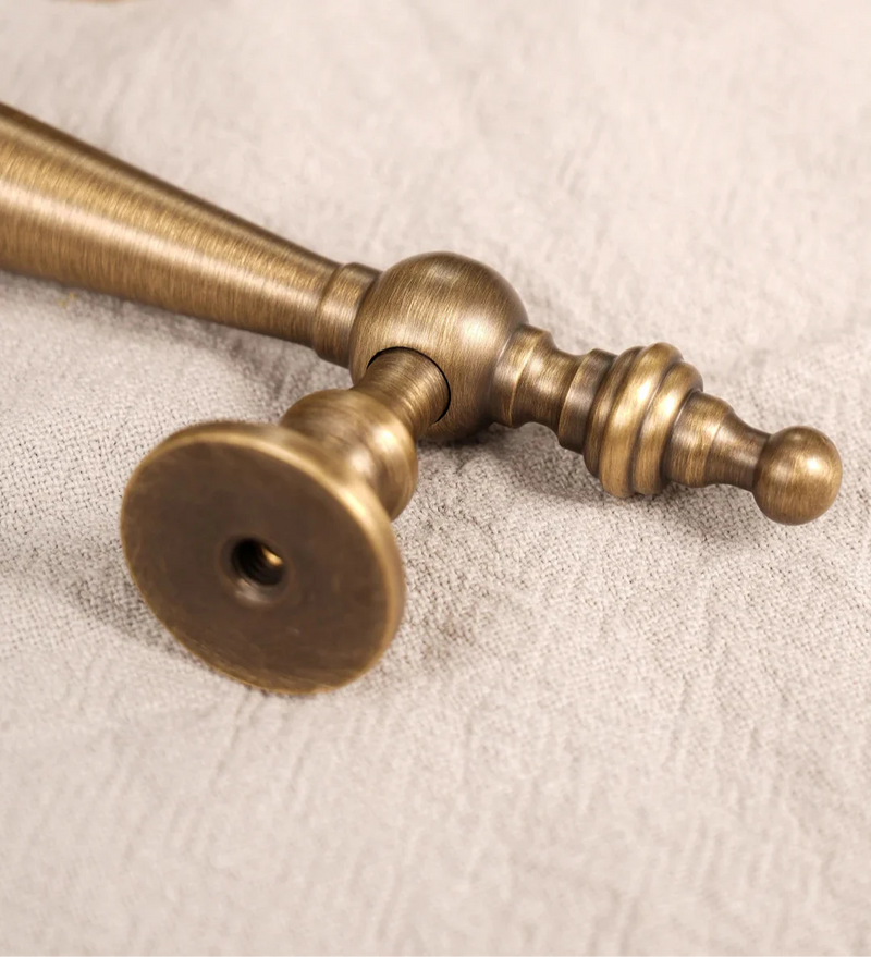 Poignée de Meuble Antique Bronze Brossé, Laiton Massif, Barre, Bouton ou Tirette, vue 3