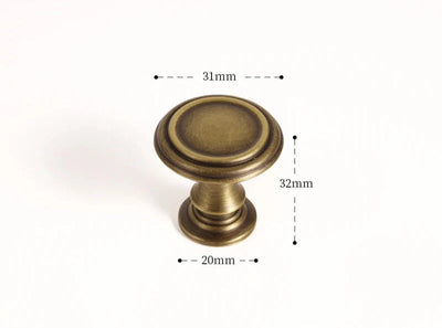 Poignée de Meuble Antique Bronze Brossé en Laiton Massif