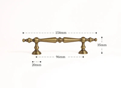 Poignée de Meuble Antique Bronze Brossé en Laiton Massif