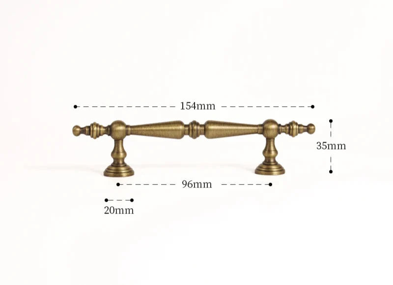 Poignée de Meuble Antique Bronze Brossé, Laiton Massif, Barre, Bouton ou Tirette, vue 8