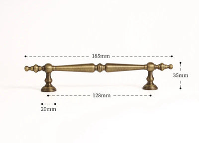Poignée de Meuble Antique Bronze Brossé en Laiton Massif