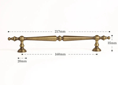 Poignée de Meuble Antique Bronze Brossé en Laiton Massif