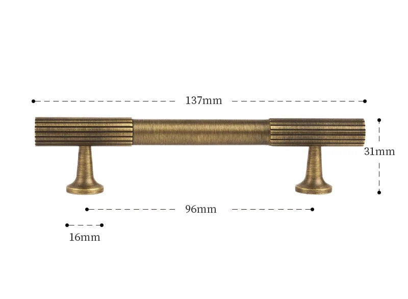 Poignée de Meuble en Laiton, Effet Bronze Antique