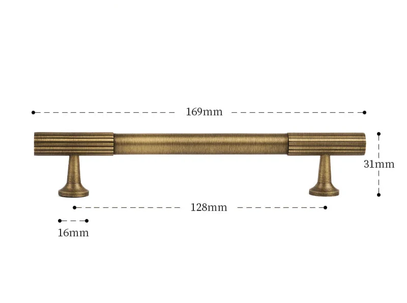 Poignée de Meuble en Laiton, Effet Bronze Antique