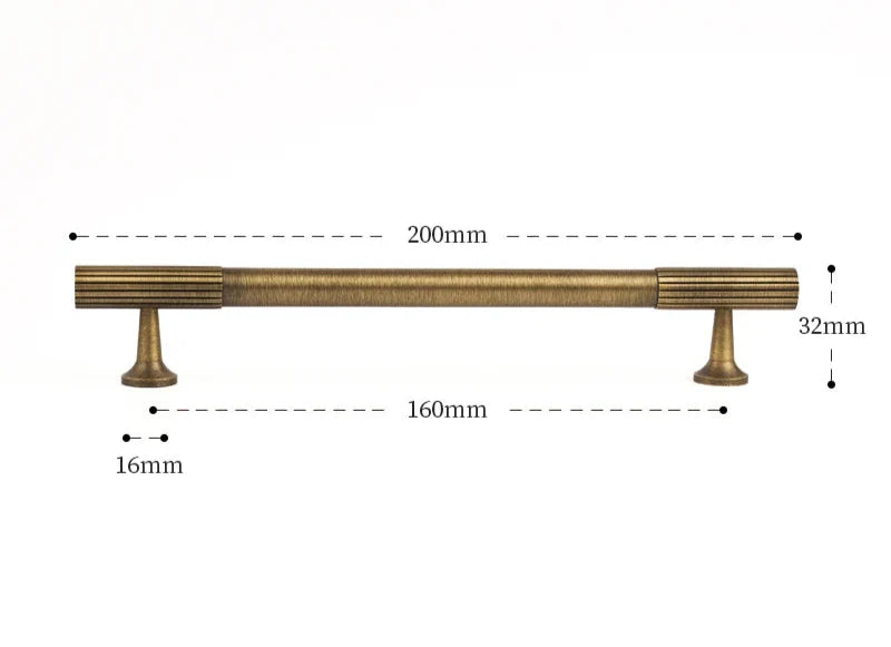 Poignée de Meuble en Laiton, Effet Bronze Antique