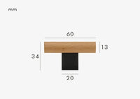Poignée de Meuble Design en Bois et Laiton Noir, vue 2