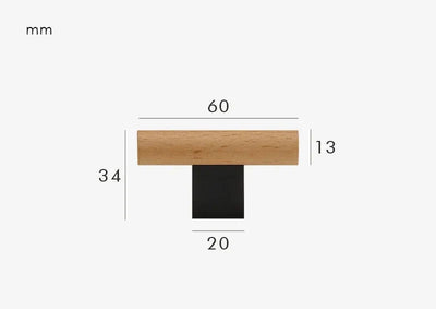 Poignée de Meuble Design en Bois et Laiton Noir