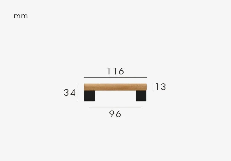 Poignée de Meuble Design en Bois et Laiton Noir, vue 3