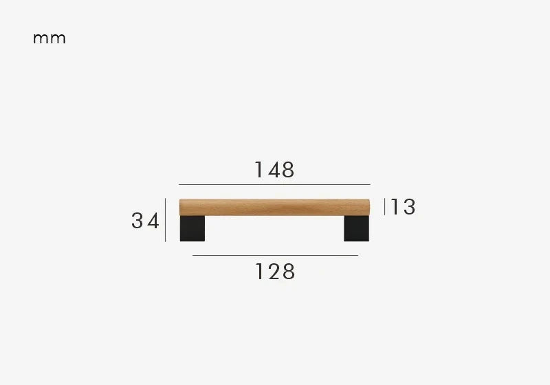 Poignée de Meuble Design en Bois et Laiton Noir, vue 4