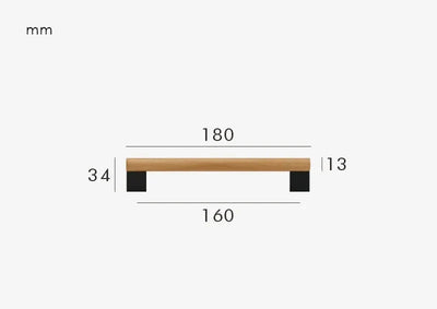 Poignée de Meuble Design en Bois et Laiton Noir