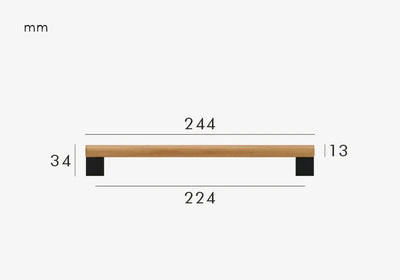 Poignée de Meuble Design en Bois et Laiton Noir