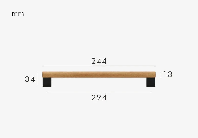 Poignée de Meuble Design en Bois et Laiton Noir, vue 6